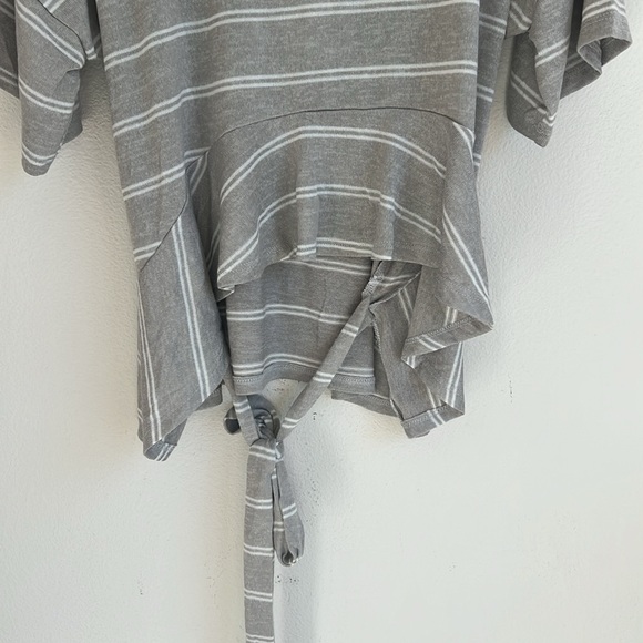 NEW Urban Outfitters Lumiere Gray Paloma Stripe Back Tie Short Sleeve Tee - Picture 8 of 10